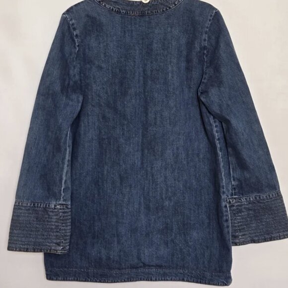 FREE PEOPLE 'DREAMING OF DENIM' TUNIC TOP MINI DRESS BOHO WESTERN RODEO (M) - Picture 2 of 7